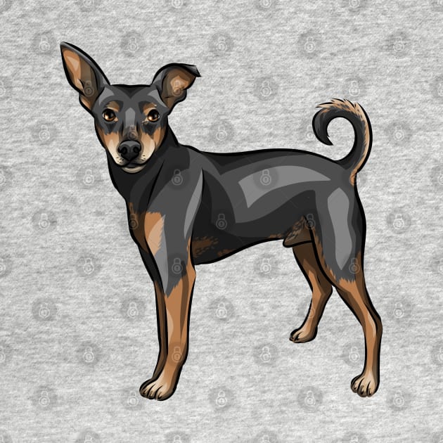 Cute miniature pinscher dog by Shirin Illustration